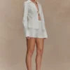 Annalee Cotton Beaded Tie Shirt – White