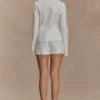 Annalee Cotton Beaded Tie Shirt – White