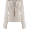 Annalee Cotton Beaded Tie Shirt – White