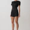 Anne Satin Mini Short – Black Anne Satin Mini Short – Black
