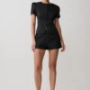 Anne Satin Mini Short – Black Anne Satin Mini Short – Black