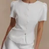 Anne Satin Mini Short – White Anne Satin Mini Short – White