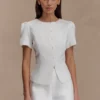 Anne Satin Mini Short – White Anne Satin Mini Short – White