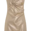 Annette Linen Mini Dress – Gold