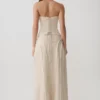 Annie Linen Frayed Midi Skirt – Natural Annie Linen Frayed Midi Skirt – Natural