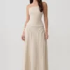 Annie Linen Frayed Midi Skirt – Natural Annie Linen Frayed Midi Skirt – Natural