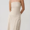 Annie Strapless Tie Back Linen Top – Natural