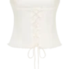 Annie Strapless Tie Back Linen Top – White Annie Strapless Tie Back Linen Top – White