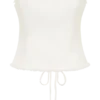 Annie Strapless Tie Back Linen Top – White Annie Strapless Tie Back Linen Top – White