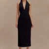 Annita Crepe Halter Midi Dress – Black Annita Crepe Halter Midi Dress – Black