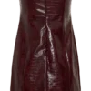 Anouk Faux Leather Strapless Mini Dress – Merlot