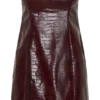 Anouk Faux Leather Strapless Mini Dress – Merlot