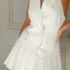 Antoinette Pleated Mini Dress – Ivory Antoinette Pleated Mini Dress – Ivory