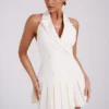 Antoinette Pleated Mini Dress – Ivory Antoinette Pleated Mini Dress – Ivory