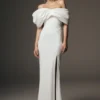 Aphrodite Off Shoulder Crepe Gown – Ivory