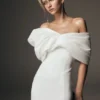 Aphrodite Off Shoulder Crepe Gown – Ivory
