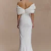 Aphrodite Off Shoulder Crepe Gown – Ivory