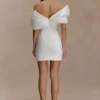 Aphrodite Off Shoulder Crepe Mini Dress – Ivory