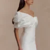 Aphrodite Off Shoulder Crepe Mini Dress – Ivory