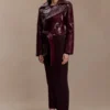 Archie Croc Faux Leather Cropped Jacket – Burgundy Archie Croc Faux Leather Cropped Jacket – Burgundy