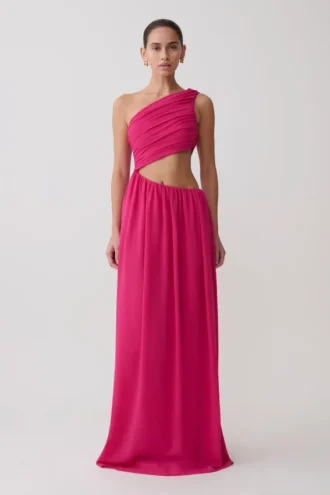 Aria Chiffon Cut Out Maxi Dress – Fuchsia