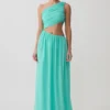 Aria Chiffon Cut Out Maxi Dress – Lagoon