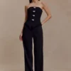 Fatima Satin Straight Leg Pant – Black Fatima Satin Straight Leg Pant – Black