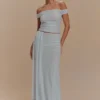 Arna Mesh Maxi Skirt – Pale Blue