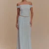 Arna Mesh Maxi Skirt – Pale Blue