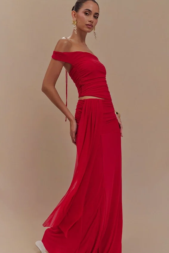 Arna Mesh Maxi Skirt – Ruby Arna Mesh Maxi Skirt – Ruby