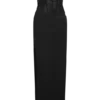 Asha Floral Mesh And Satin Maxi Dress – Black