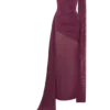 Asher Slinky One Shoulder Maxi Dress – Neutral Plum
