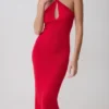 Ashtin Cross Front Knit Maxi Dress – Red Ashtin Cross Front Knit Maxi Dress – Red