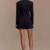 Asia Mixed Button Blazer – Black