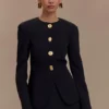 Asia Mixed Button Blazer – Black
