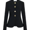Asia Mixed Button Blazer – Black