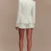 Asia Mixed Button Blazer – Ivory