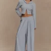 Aspen Gathered Wide Leg Jogger – Light Grey Marle Aspen Gathered Wide Leg Jogger – Light Grey Marle