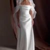 Asteria Draped Chiffon Veil – Ivory