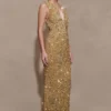 Astor Hand Embellished Maxi Dress – Gold