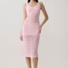 Atlantis Crochet Knit Top – Baby Pink