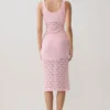 Atlantis Crochet Knit Top – Baby Pink