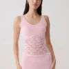 Atlantis Crochet Knit Top – Baby Pink