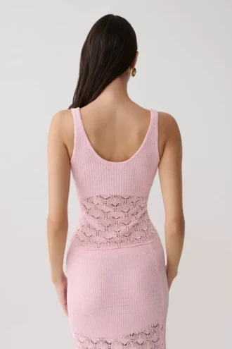 Atlantis Crochet Knit Top – Baby Pink