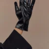 Atlas Faux Leather Crocodile Gloves – Black Atlas Faux Leather Crocodile Gloves – Black
