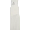 Aubree Crepe And Mesh Maxi Dress – Ivory