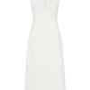Audrine Suiting Sleeveless Midi Dress – Ivory