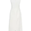 Audrine Suiting Sleeveless Midi Dress – Ivory