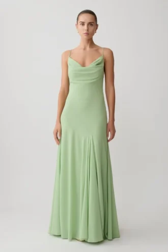 Aurelia Chiffon Maxi Dress – Sage