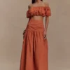 Autumn Maxi Skirt – Burnt Orange
